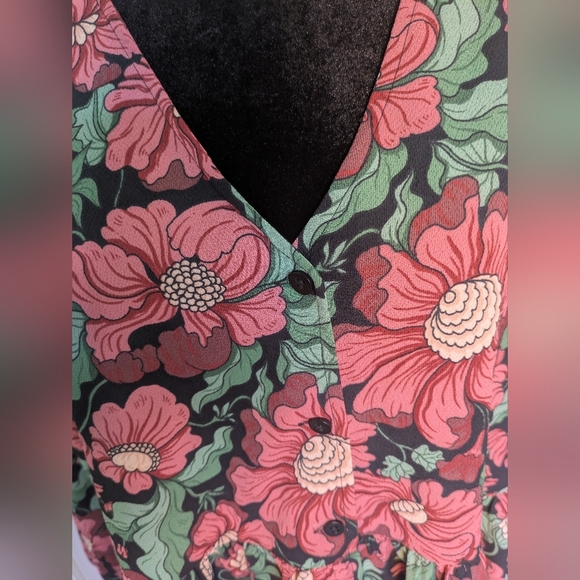ASOS Monki Torborg Floral Garden Mini Oversized Dress Fit M-XL Bohemian EUC - Picture 7 of 16